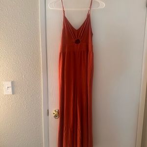 Medium Wide leg romper, burnt orange